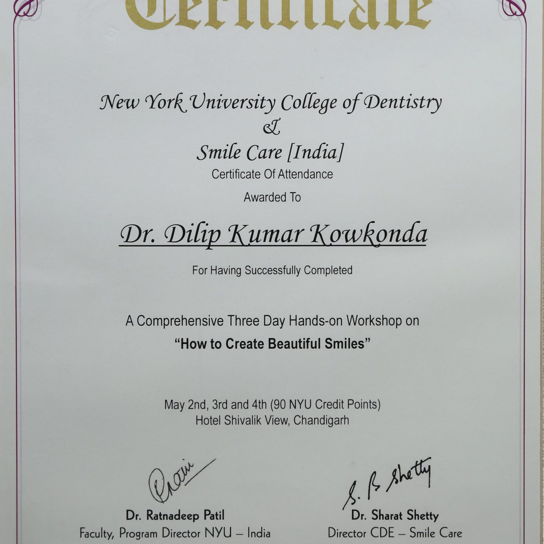 New-york-University-dentist-Certificate